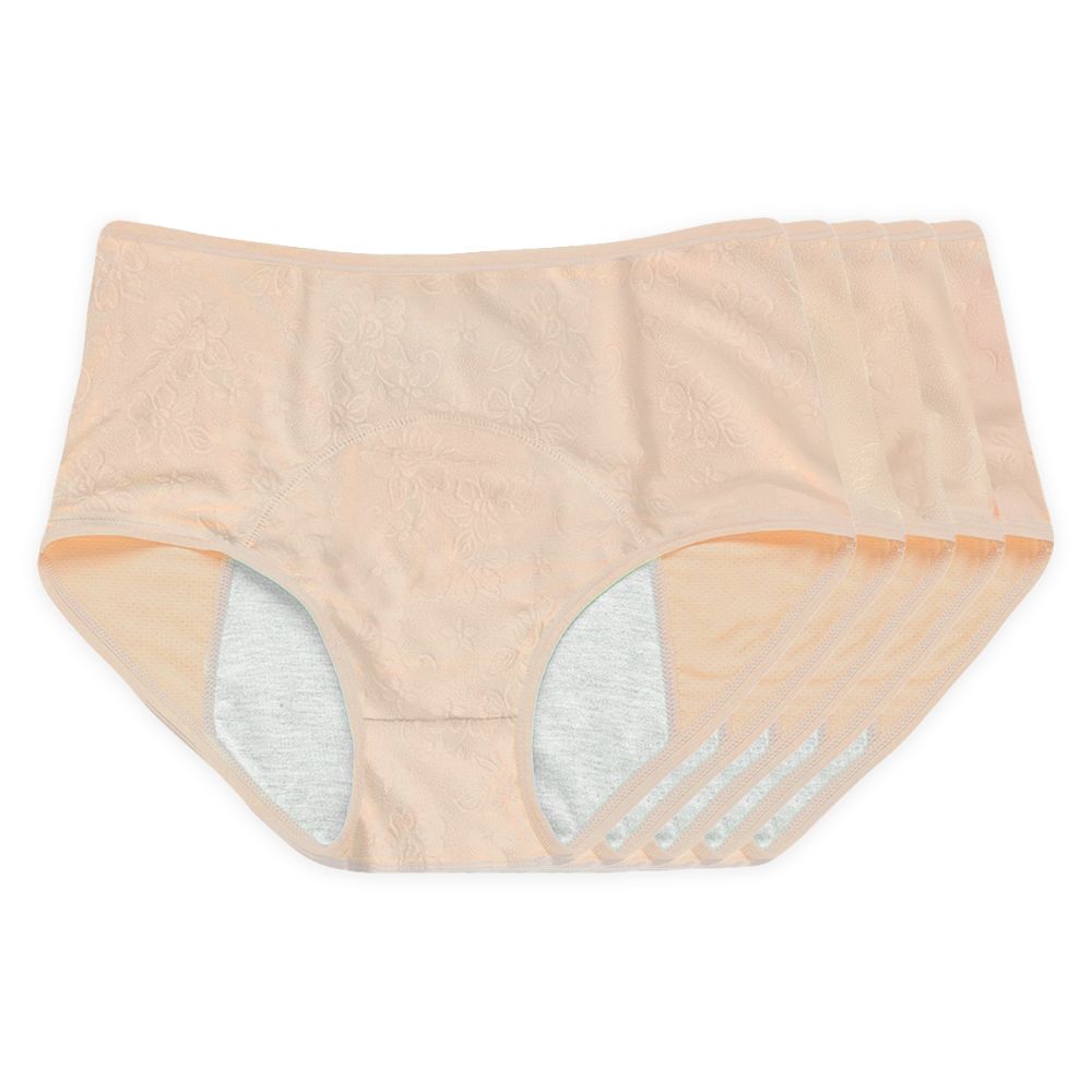 Floral Leakproof Underwear (Beige 5-Pack)